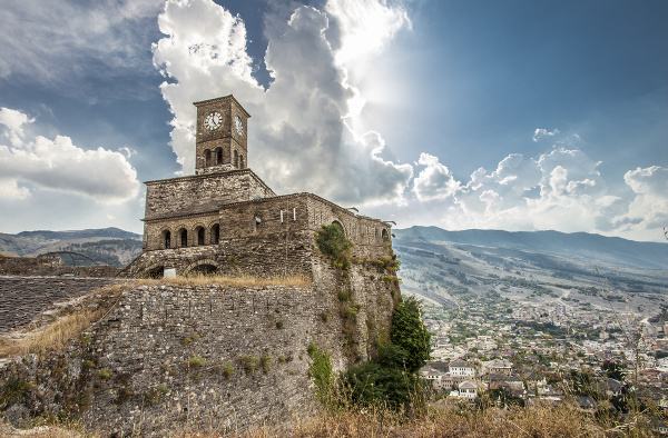 Citadela v mestečku Gjirokastër