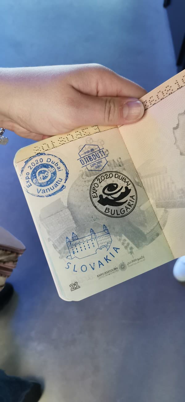 Pečiatka slovenského pavilóna v EXPO cestovnom pase 