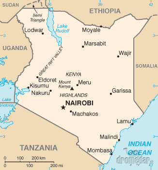 Keňa - mapa