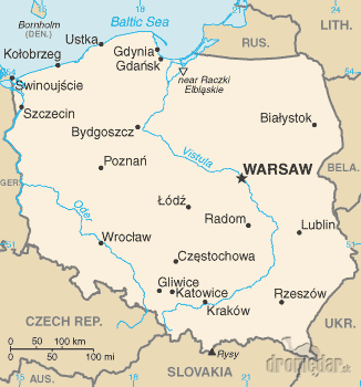 Poľsko - mapa