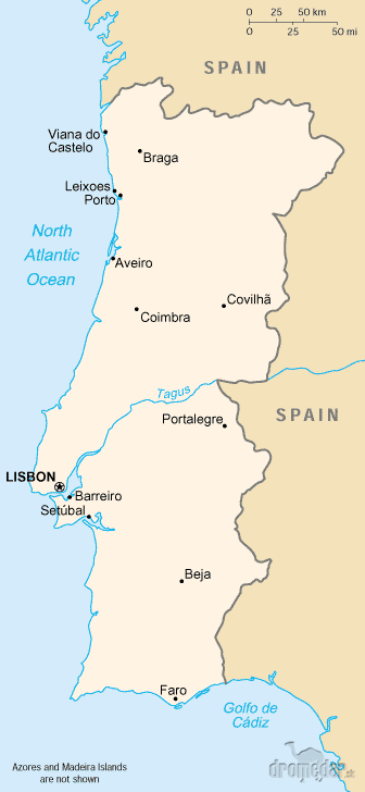 Mapa Portugalska