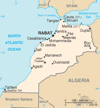 mapa Maroka