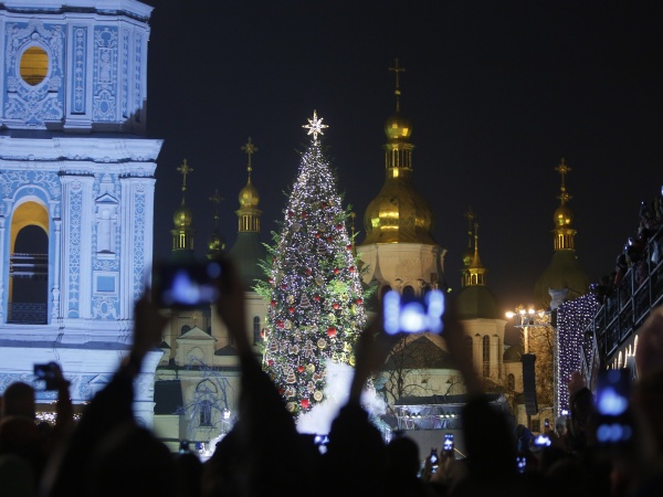 Vianočný stromček v centre Kyjeva