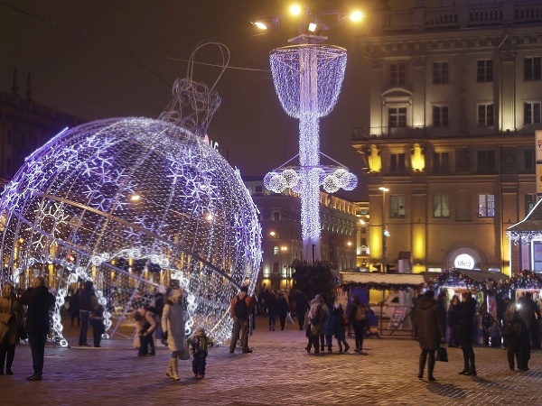 Vianočné námestie v Bielorusku.