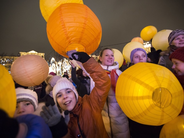 Tradičné oslavy dňa lievancov v Moskve