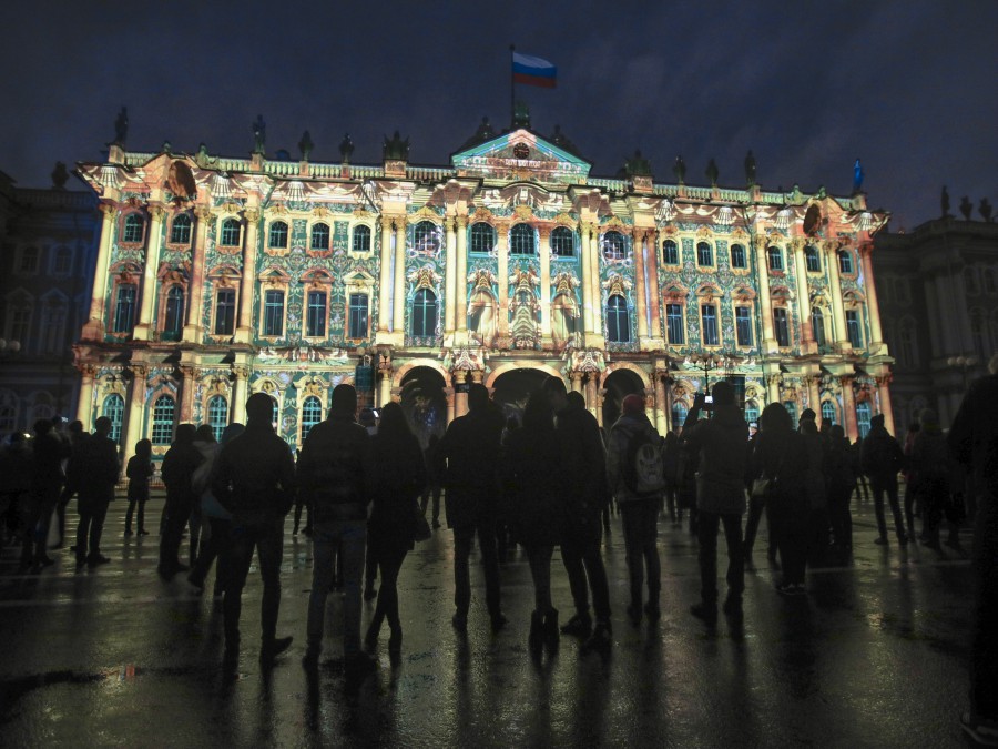 Svetelná šou v Petrohrade