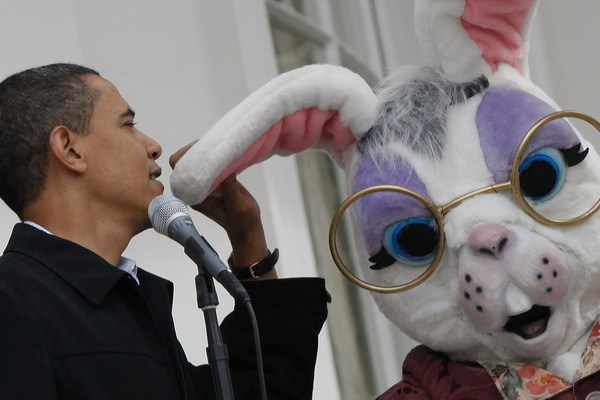 Obama so zajacom