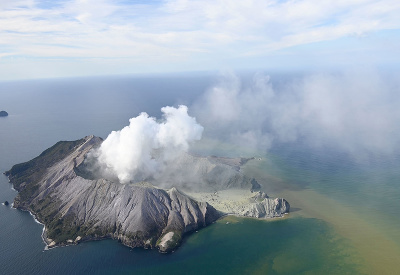 Erupcia sopky na Novom Zélande
