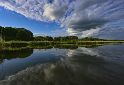 Obloha na vodnej hladine