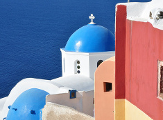 Santorini a jeho farbičky 