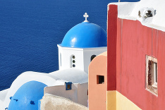 Santorini a jeho farbičky 