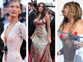 FOTO z Cannes: Kráska s výstrihom až pod pupok, modelka v alobale a... Holé prsia!