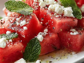 RECEPT na dnes: Melónový šalát s fetou a mätou ako dokonalá kombinácia do horúčav