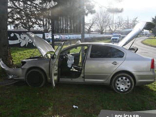 Taxikárka v Prievidzi narazila do stromu: FOTO V tele jej našli drogy, zranila sa aj mladá cestujúca