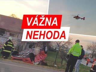 FOTO VÁŽNA NEHODA Auto po zrážke skončilo na streche: Zranenia utrpeli aj DETI, zasahovať musel vrtuľník! Mrazivé detaily