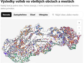 Mapa výsledkov volieb 2026: Kto ovládol mestá a obce? Pozrite si, ktorí kandidáti a strany uspeli