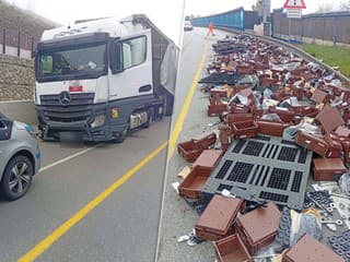 FOTO: Nehoda ochromila dopravu pred tunelom Horelica. Cesta je úplne neprejazdná