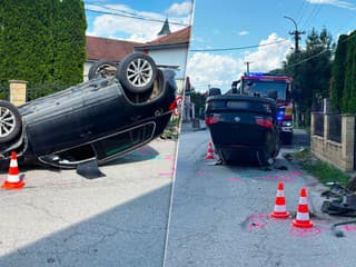 Nabúral do stĺpa a z prevráteného auta zmizol. Policajtom však neušiel