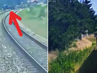 VIDEO: Sekundy hrôzy na železničnom priecestí. Vodič uviazol medzi závorami, blížil sa vlak