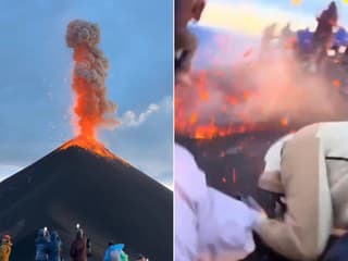 VIDEO: Na guatemalskej sopke Fuego išlo o život. Turistický chodník zasypala spŕška roztavených kameňov