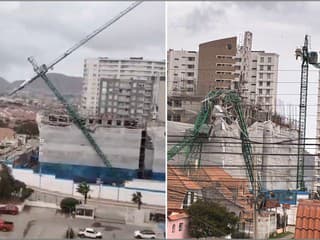 VIDEO: Desivý incident v čilskom meste zachytila kamera. Na obytné budovy sa zrútil obrovský žeriav