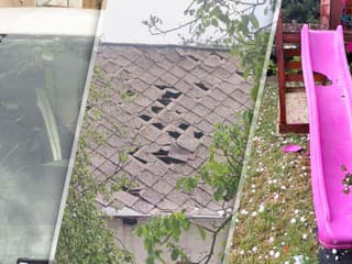 FOTO: Ľadová spúšť na východe Slovenska. Krúpy rozbíjali autá, strechy aj úrodu