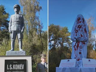 Novú sochu sovietskeho maršala zahalili do plachty a omotali lanom a reťazou. K skutku sa prihlásili Demokrati