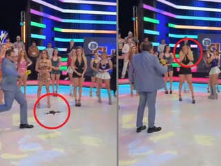 VIDEO: Bizarný skrat moderátora. Celou silou kopol dron do tváre hostky, ušla v slzách a s krvavou ranou