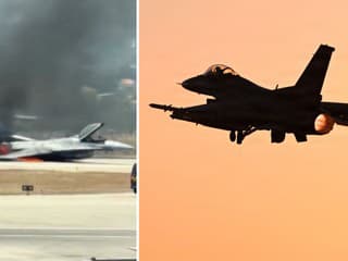 VIDEO: Stíhačka F-16 núdzovo pristála v plameňoch. Jediné letisko na Zakynthose je ochromené