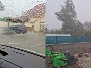 VIDEO: Nebezpečný downburst udrel v Nitre. Ulice zaplavila voda a lietali konáre