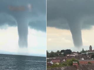 VIDEO: Fascinujúci jav na Bodamskom jazere. Nad hladinou sa vytvorilo mohutné „vodné tornádo“