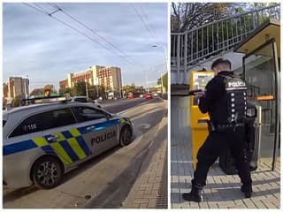 Útočník s nožom sa vyhrážal študentom na zastávke: Policajti zverejnili autentické VIDEO zo zásahu v Bratislave
