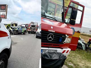 Tragická nehoda pri Trenčíne: Čelný náraz s policajným autom neprežil starší muž, cestu úplne uzatvorili