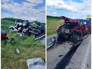 Fatálna nehoda na juhu Slovenska: FOTO Vodič prešiel do protismeru! Čelnú zrážku neprežili dvaja ľudia