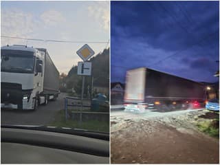 FOTO Miestni len neveriacky krútili hlavami: Kamióny obchádzali kolónu cez zakázané úseky, reakcia polície