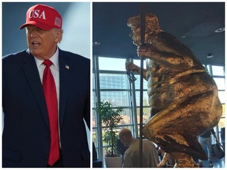 Výsmech a poníženie Trumpa priamo v Štrasburgu: Postavili mu zosmiešňujúcu sochu s názvom oranžový mor!