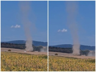 Nevšedný ÚKAZ na východe Slovenska: VIDEO Rotujúci stĺp na poli pripomínal malé tornádo!