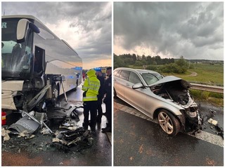Ďalšia VÁŽNA nehoda autobusu: Zrazil sa s autom, hlásia zranených! Vyhlásili mimoriadnu udalosť, cestu uzavreli