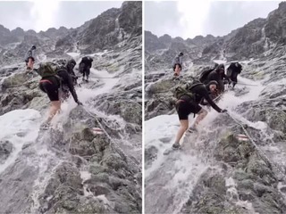 VIDEO Desivé zábery z Tatier: Turistický chodník sa zmenil na dravú rieku, boj o život pod Rysmi!
