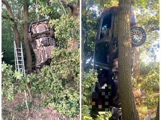 Smrteľná nehoda pri Topoľčanoch: Auto zostalo po náraze kolmo opreté o strom! Vodič (†30) neprežil