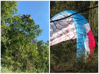 Tak toto vôbec NEVYŠLO: Paraglidistke museli po uviaznutí na strome pomáhať hasiči s rebríkom!