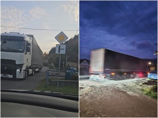 FOTO Miestni len neveriacky krútili hlavami: Kamióny obchádzali kolónu cez zakázané úseky, reakcia polície