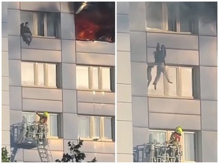 Nemala kam ujsť: VIDEO Žena visela z okna 11. poschodia horiaceho bytu! Potom prišiel desivý skok