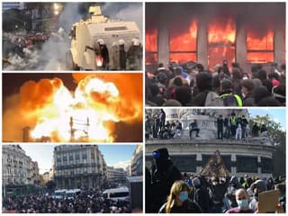 Ako vo vojnovej zóne! VIDEO Európske mestá zachvátili CHAOS a násilie: Rabovanie, zrážky s políciou a zničené ulice