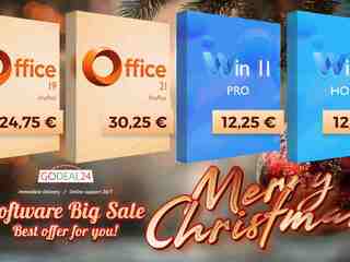 Zaplať raz, používaj navždy! Office 2021 Pro už od 30,25 € a WinOS so zľavou až 90 %. Godeal24 oslavuje Vianoce výhodnými licenčnými kľúčmi!