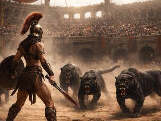 Rímska mozaika odhalila scénu, kde polonahá žena bojuje s leopardom pred publikom