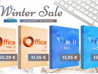 Godeal24 Winter Crazy Sale prináša veľké zľavy na Office a WinOS. Doživotný Office 2021 Pro už za 31,55 €