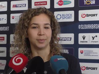 Basketbalové reprezentantky Alica Moravčíková a Natália Martišková reagujú pred domácim dvojzápasom kvalifikácie ME 2027