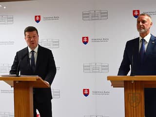 Tlačová konferencia po rokovaní predstaviteľov parlamentov SR a ČR na vrchu Veľká Javorina