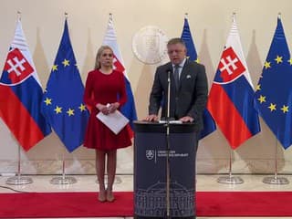 Tlačová konferencia Roberta Fica a Denisy Sakovej na Úrade vlády